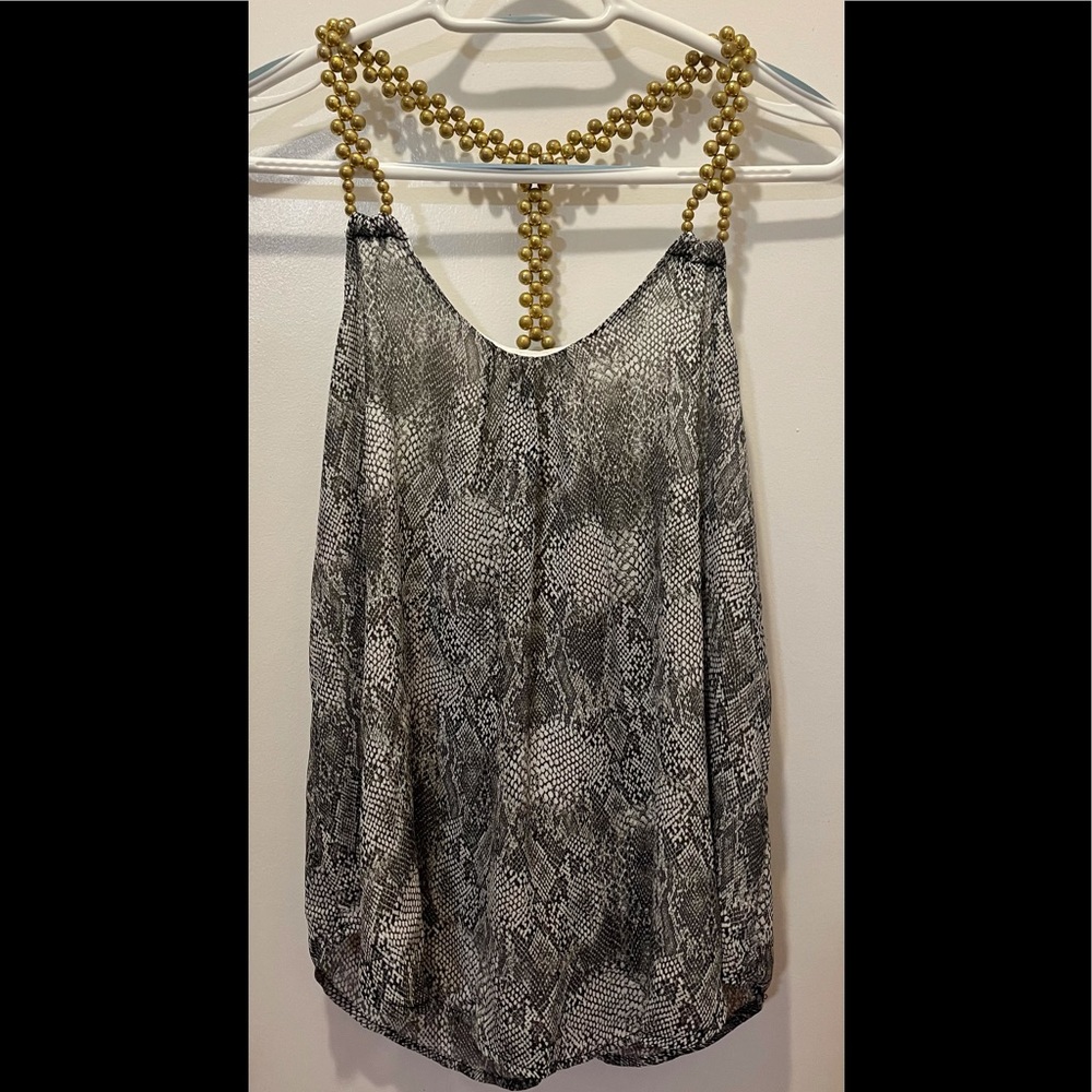 XOXO Black and White Snake Print Tank Top